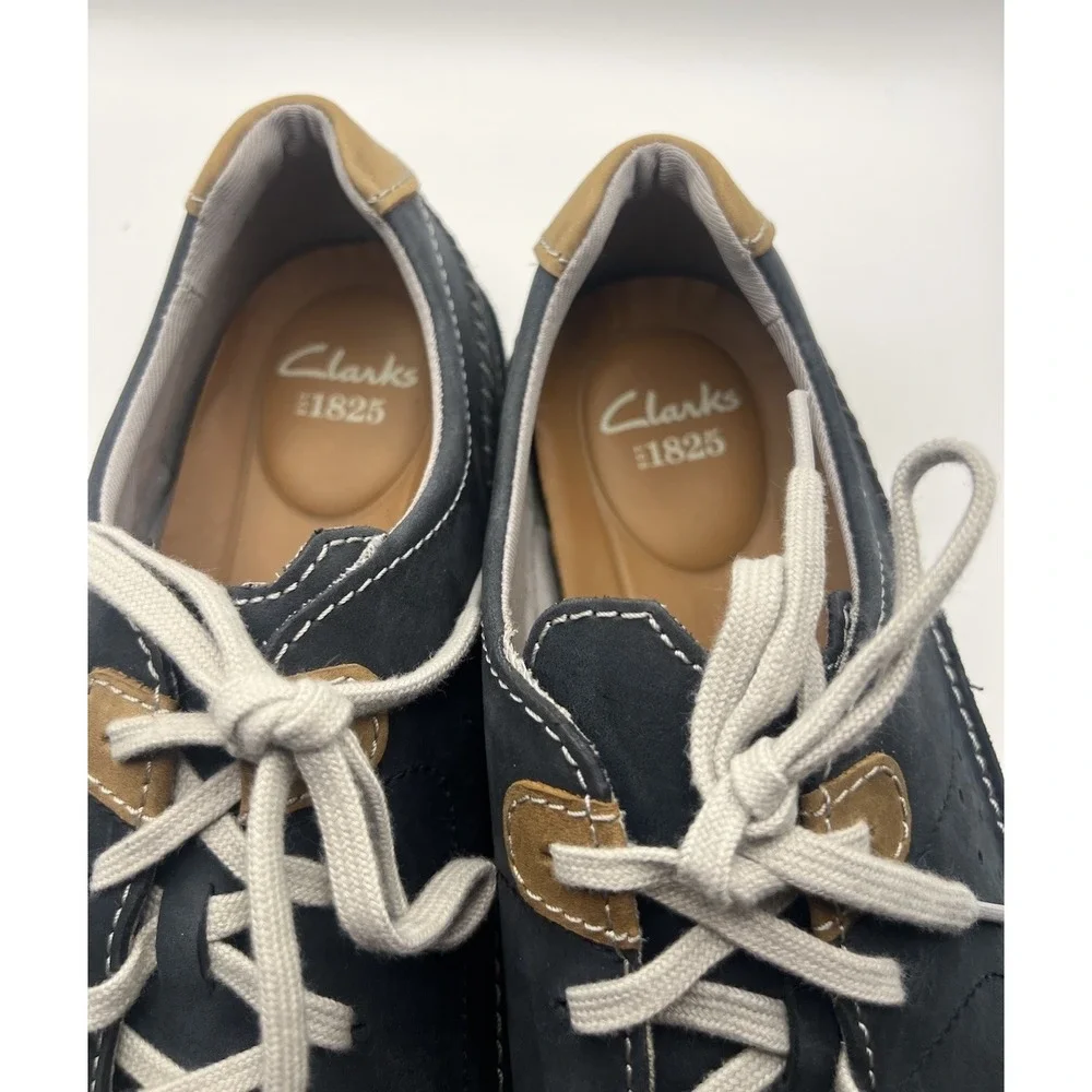 Mens Clarks Casual Blue Lace Up  Shoe Shoes Size 1l.5 Excellent‎ Condition
